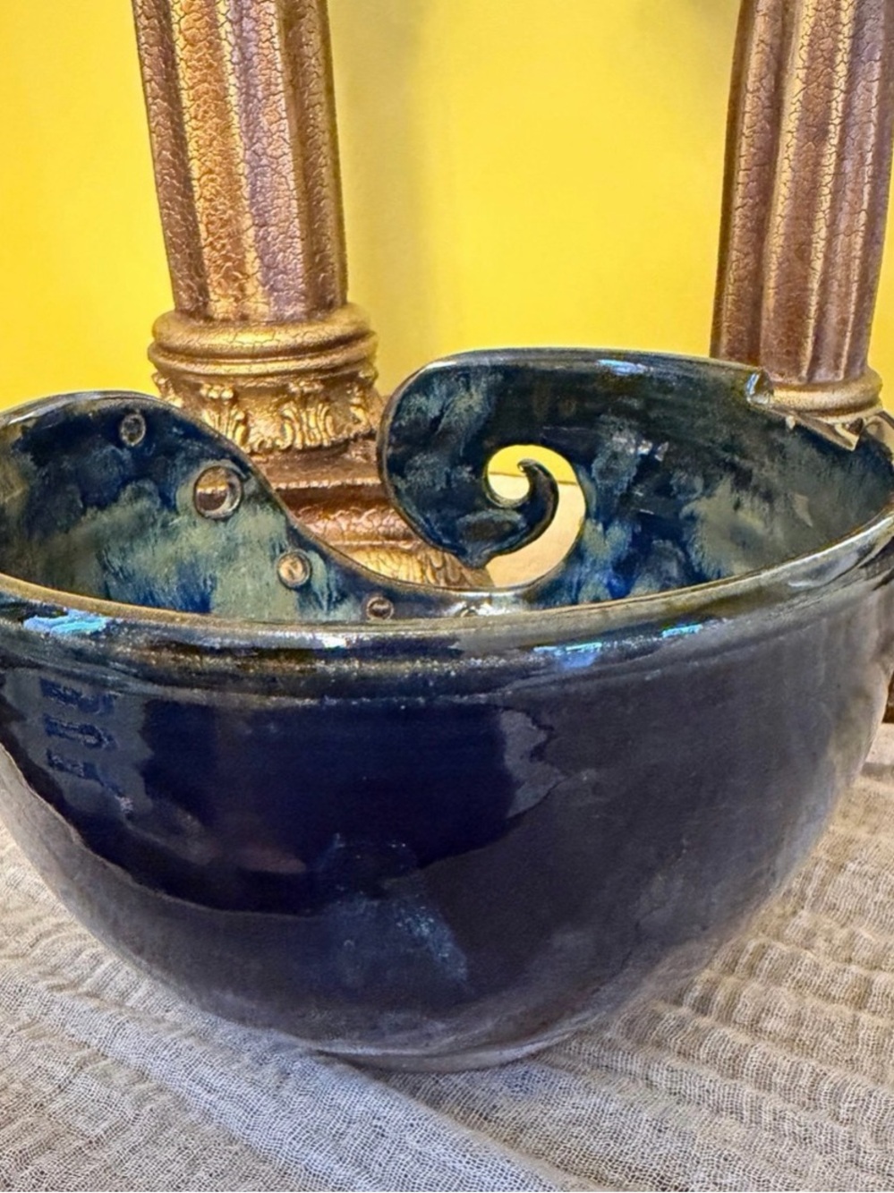 Handcrafted Studio
Pottery Yarn Bowl - Glazed Ceramic Spiral
Knitting Holder - Picture 6 of 11